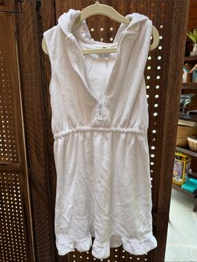 Janie and Jack White Hooded Terry One-Piece Footie